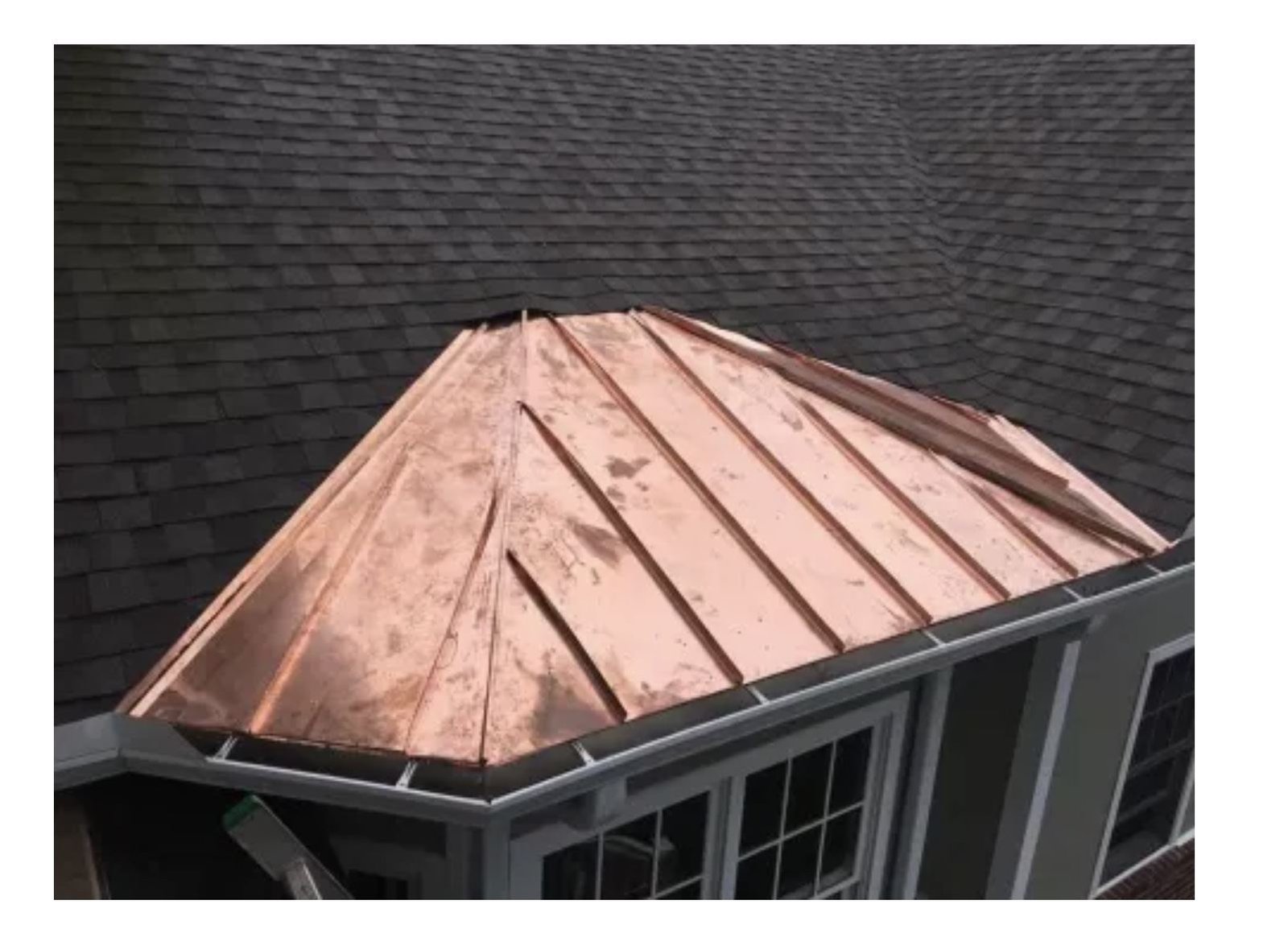 Copper roof detail work
